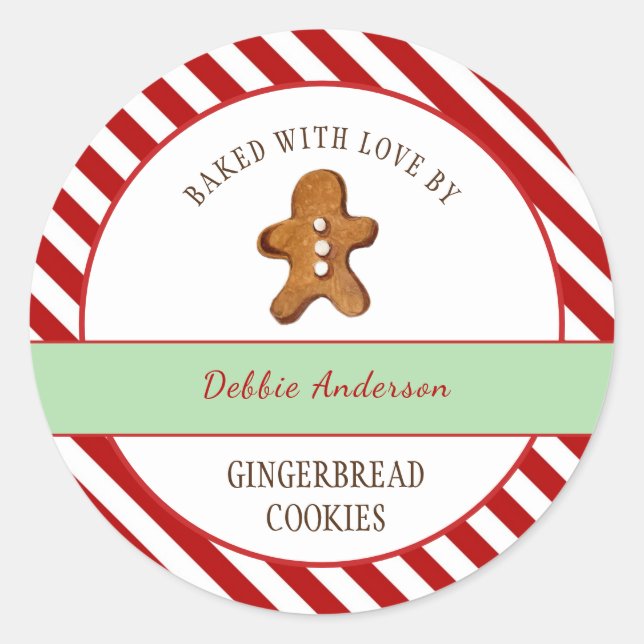 Gingerbread Christmas cookie bakers Classic Round Sticker (Front)