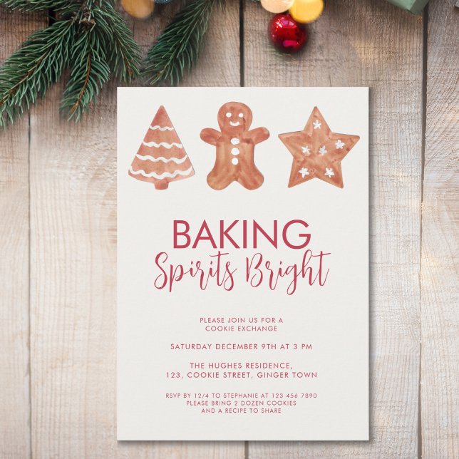 Gingerbread Christmas Cookie Exchange Invitation (Creator Uploaded)