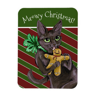 Gingerbread Christmas Cookie Kitty Magnet