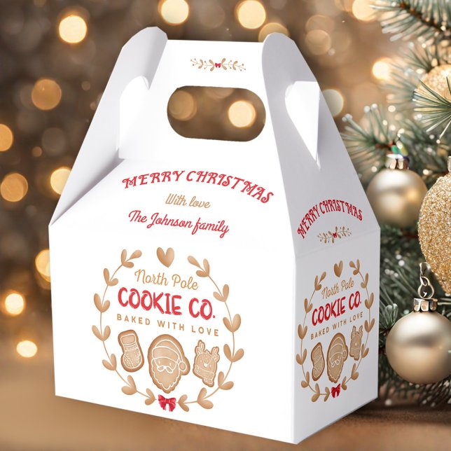 Gingerbread Christmas Cookies Exchange Red Name Favour Box (Gingerbread Christmas Cookies Exchange Red Name Favor Box)