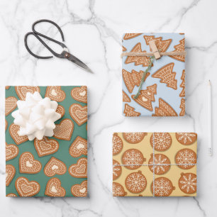 Gingerbread Christmas Cookies Wrapping Paper Sheet