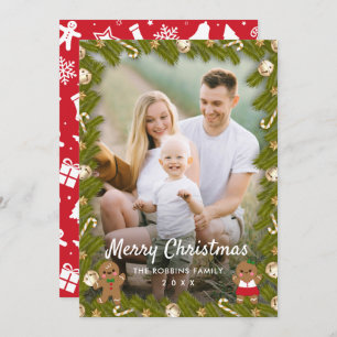 Gingerbread Christmas Decor Photo Frame Holiday Card