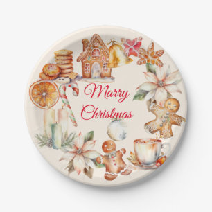 Gingerbread Christmas Dinner Party  Paper Plate