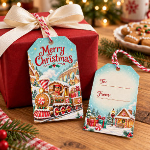 Gingerbread Christmas Express Gift Tags