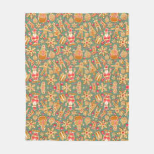 Gingerbread Christmas Fleece Blanket