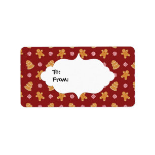 Gingerbread Christmas Gift Label Stickers