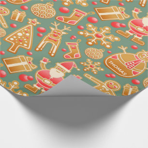 Gingerbread Christmas Gift Wrap Personalised