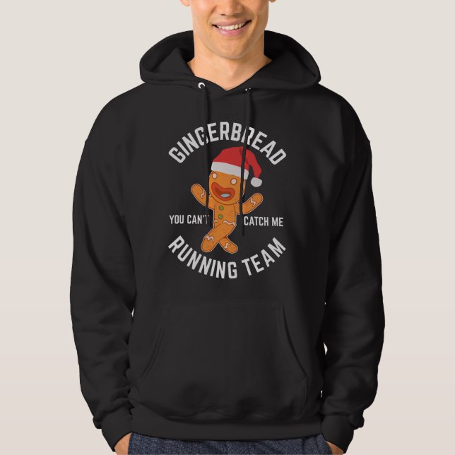 Gingerbread Christmas Gingerbread Running Team Gif Hoodie (Front)