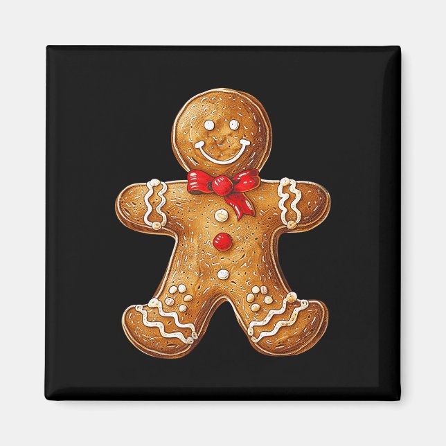 Gingerbread Christmas Graphic X-mas Family Gingerb Magnet (Front)