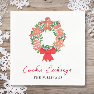 Gingerbread Christmas Holiday Cookie Exchange Napkin