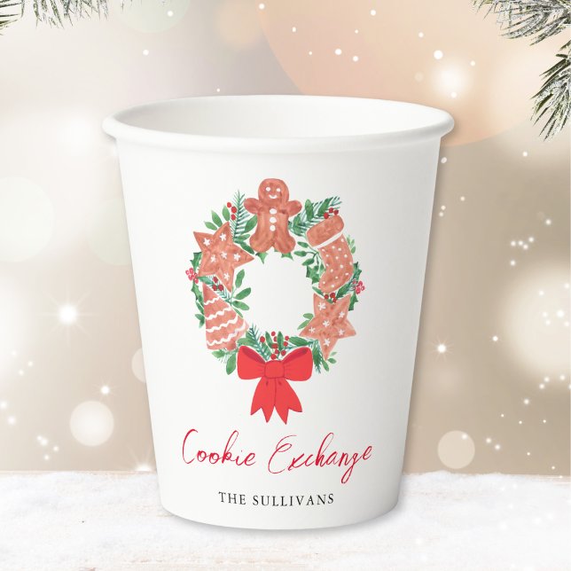 Gingerbread Christmas Holiday Cookie Exchange Paper Cups (Creator Uploaded)