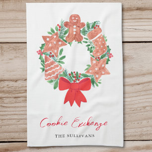 Gingerbread Christmas Holiday Cookie Exchange Tea Towel