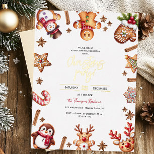Gingerbread christmas holiday party invitation