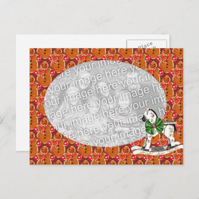 Gingerbread Christmas Holiday Photo Postcard (Front/Back)