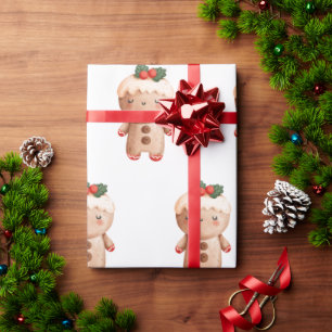 Gingerbread Christmas Holiday Xmas Gift Wrapping Paper