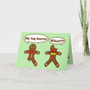 Gingerbread Christmas Humour   Green Holiday Card