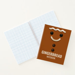Gingerbread Christmas Notebook Cover – Graph Paper