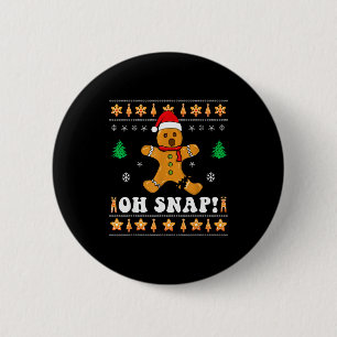 Gingerbread Christmas Oh Snap! Xmas Baking Baker H 6 Cm Round Badge