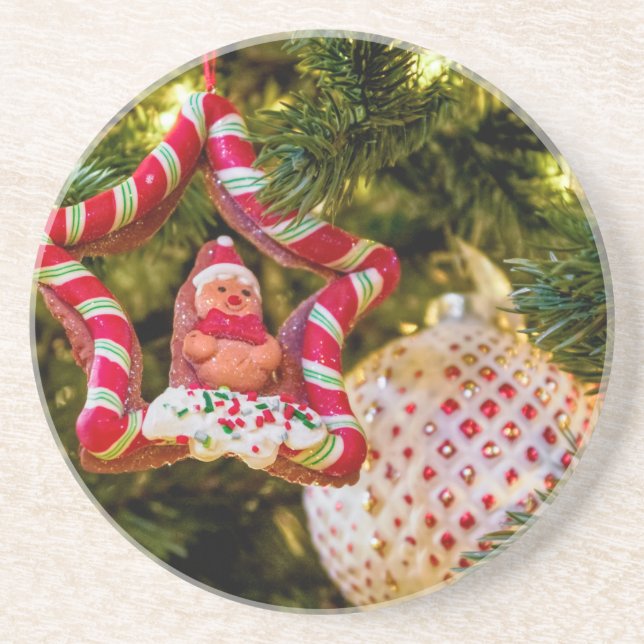 Gingerbread Christmas Ornament Coaster (Front)