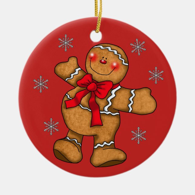 Gingerbread Christmas Ornament Decoration (Front)