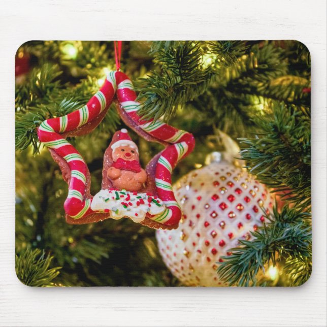 Gingerbread Christmas Ornament Mouse Pad (Front)