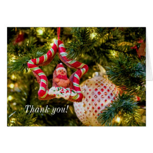 Gingerbread Christmas Ornament Thank you Card