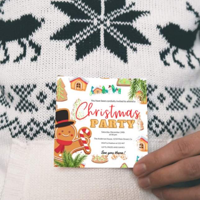 Gingerbread Christmas Party   Invitation (Creator Uploaded)