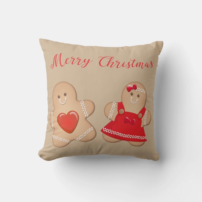 Gingerbread Christmas Pillow (Front)