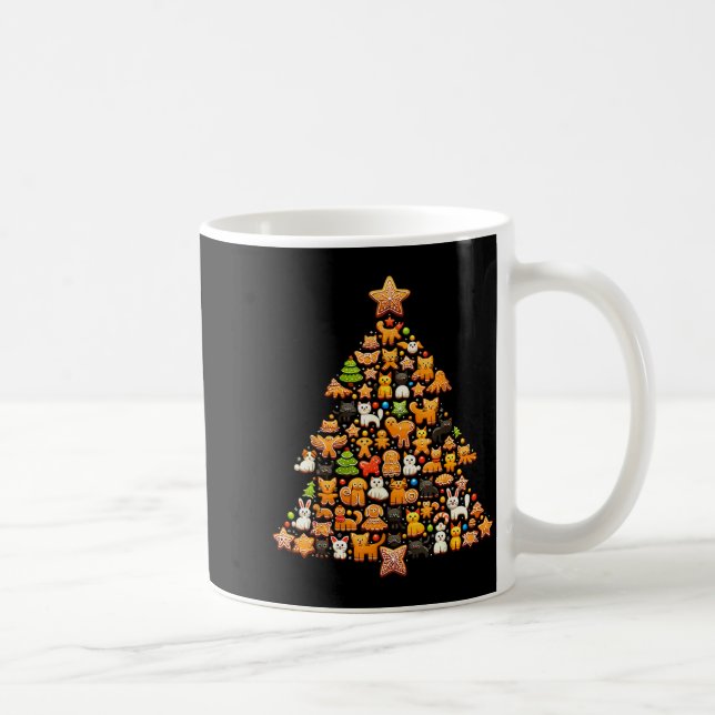 Gingerbread Christmas Tree Funny Gingerbread Anima Coffee Mug (Right)