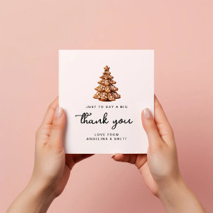 Gingerbread Christmas Tree Thank You Holiday Card