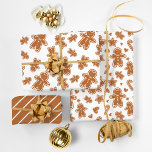 Gingerbread Christmas  Wrapping Paper Sheet<br><div class="desc">A triple pack of trendy Boho brown and white with Gingerbread goodies for Christmas. This pack of three sheets is printed with different designs on each sheet. Gingerbread Christmas Wrapping Paper Sheets.</div>