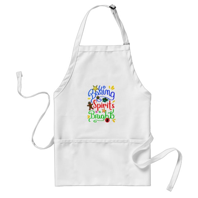 Gingerbread Christmas Xmas, Baking Spirits Bright Standard Apron (Front)