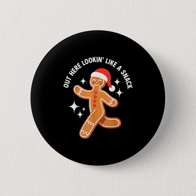 Gingerbread Christmas Xmas Couple Hot Girlfriend - 6 Cm Round Badge (Front)