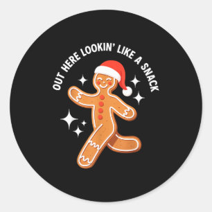 Gingerbread Christmas Xmas Couple Hot Girlfriend - Classic Round Sticker
