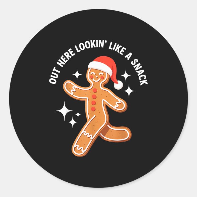 Gingerbread Christmas Xmas Couple Hot Girlfriend - Classic Round Sticker (Front)