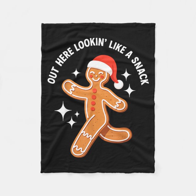 Gingerbread Christmas Xmas Couple Hot Girlfriend - Fleece Blanket (Front)