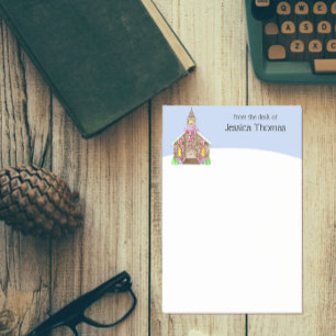 Gingerbread Church Personalized Post-it Notes