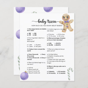Gingerbread cookie Baby Trivia Baby Shower Game