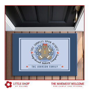 Gingerbread Cookie Baking Company Family Name Doormat