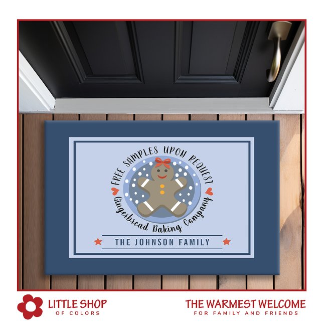 Gingerbread Cookie Baking Company Family Name Doormat (Creator Uploaded)