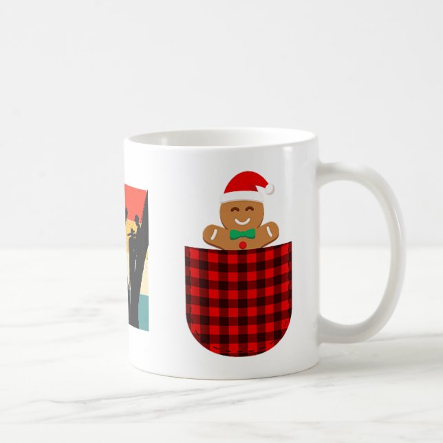 Gingerbread Cookie Buffalo Red Plaid Cket Christma Coffee Mug (Right)