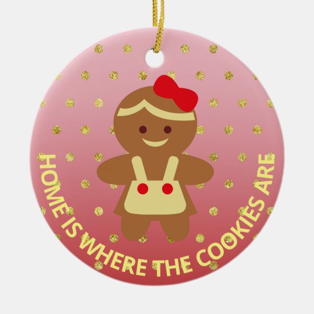 Gingerbread Cookie Chef Christmas Ornament (Front)