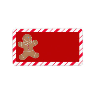 Gingerbread Cookie Christmas Address Label