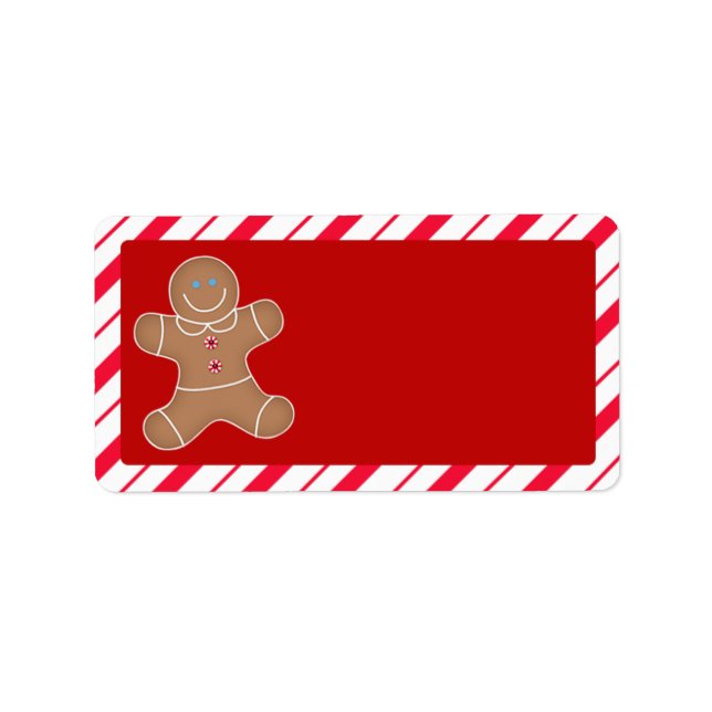 Gingerbread Cookie Christmas Address Label (Front)