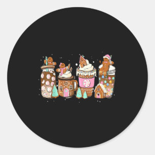 Gingerbread Cookie Christmas Coffee C Latte Drink Classic Round Sticker