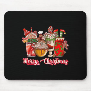Gingerbread Cookie Christmas Coffee Cups Latte Dri Mouse Pad