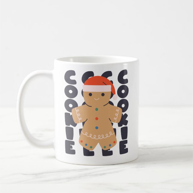 Gingerbread Cookie Christmas Coffee Mug (Left)