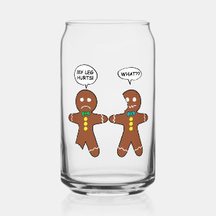 Gingerbread Cookie Christmas Humour Can Glass