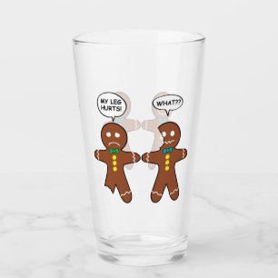 Gingerbread Cookie Christmas Humour Glass
