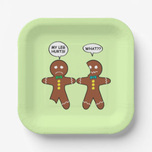 Gingerbread Cookie Christmas Humour Paper Plate